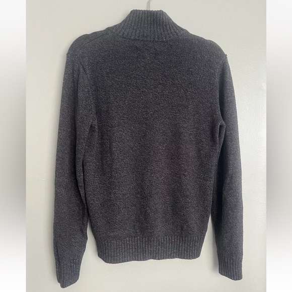 American Eagle Outfitters  Men's Seriously Soft Dark Gray 1/4 Zip Sweater Small - Picture 2 of 4